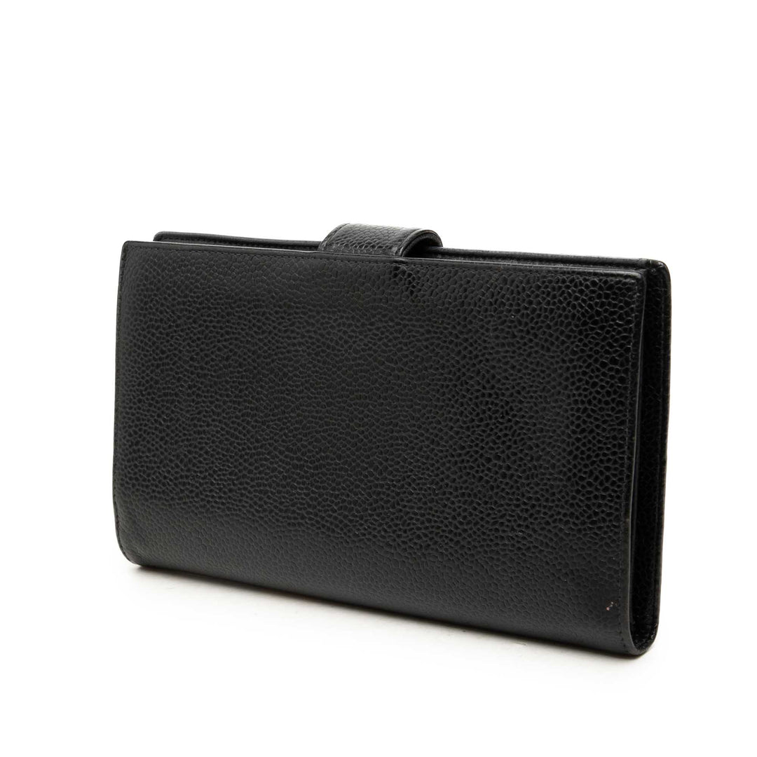 Chanel Portefeuille CC Deux volets French long Cuir caviar Noir – vue 2 – GABY PARIS