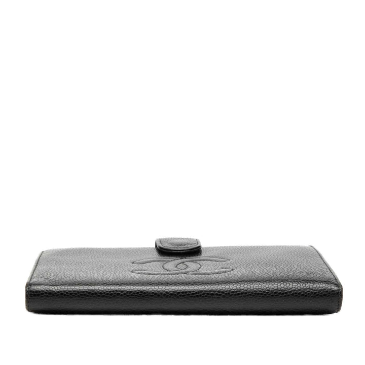 Chanel Portefeuille CC Deux volets French long Cuir caviar Noir – vue 3 – GABY PARIS