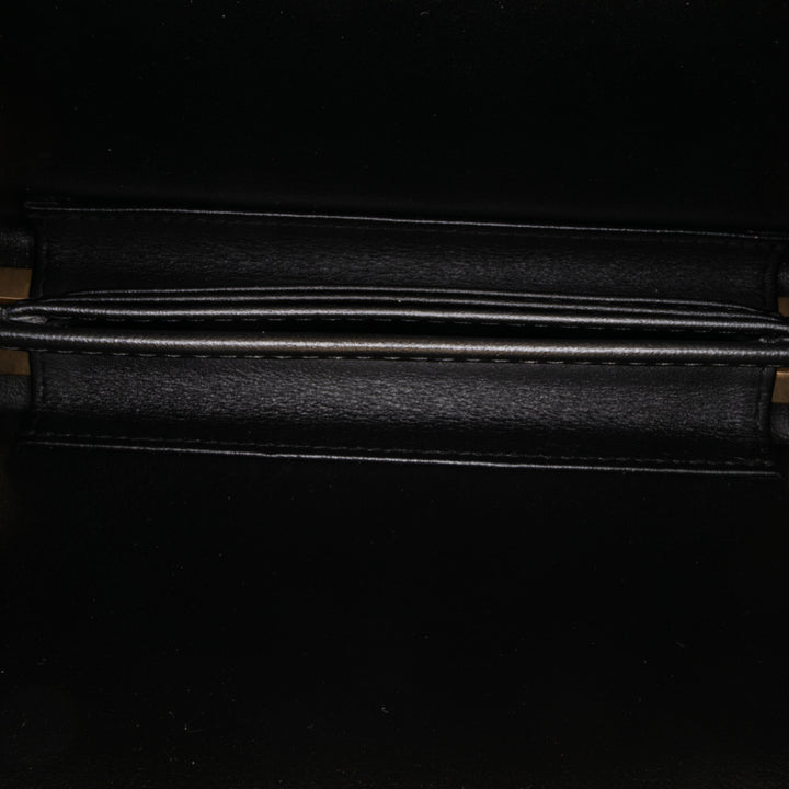 Large Glazed Goatskin Box With Chain Black - Gaby Paris