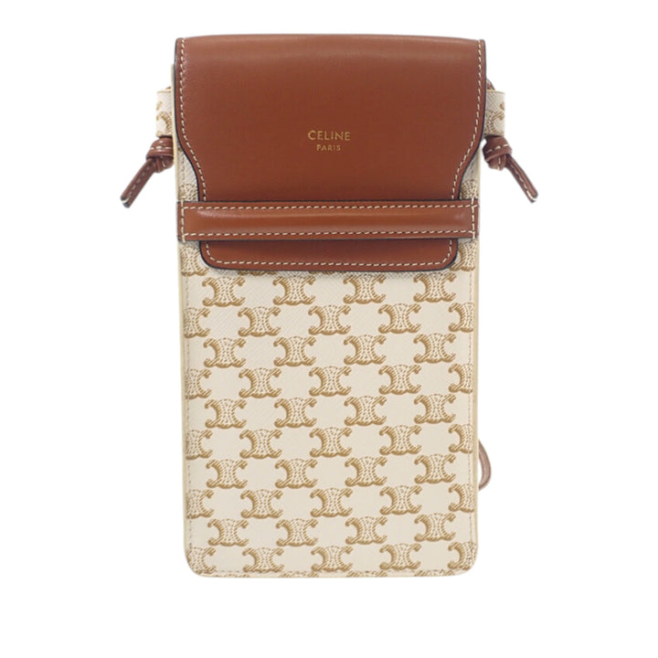 Triomphe Phone Pochette à rabat Sac Triomphe enduite Blanc