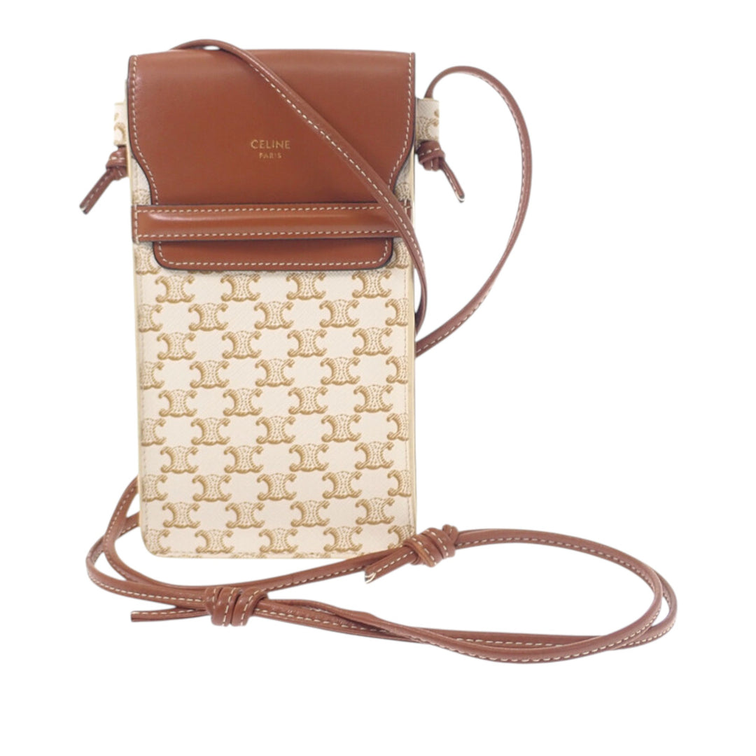 Triomphe Phone Pochette à rabat Sac Triomphe enduite Blanc