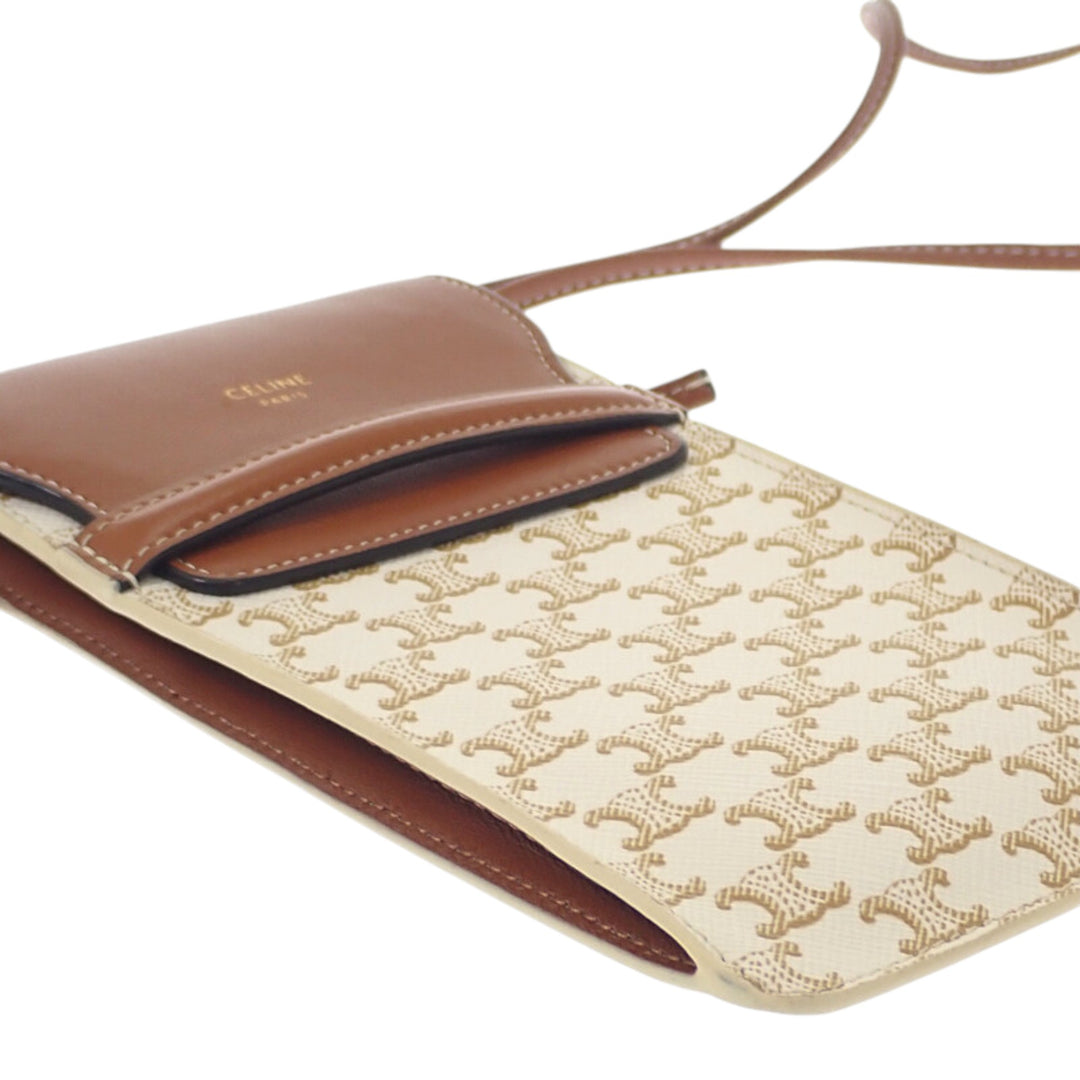 Triomphe Phone Pochette à rabat Sac Triomphe enduite Blanc