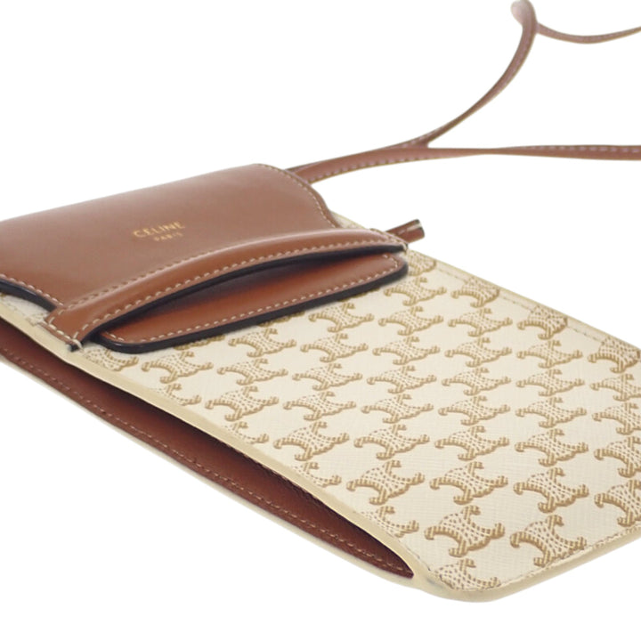 Triomphe Phone Pochette à rabat Sac Triomphe enduite Blanc
