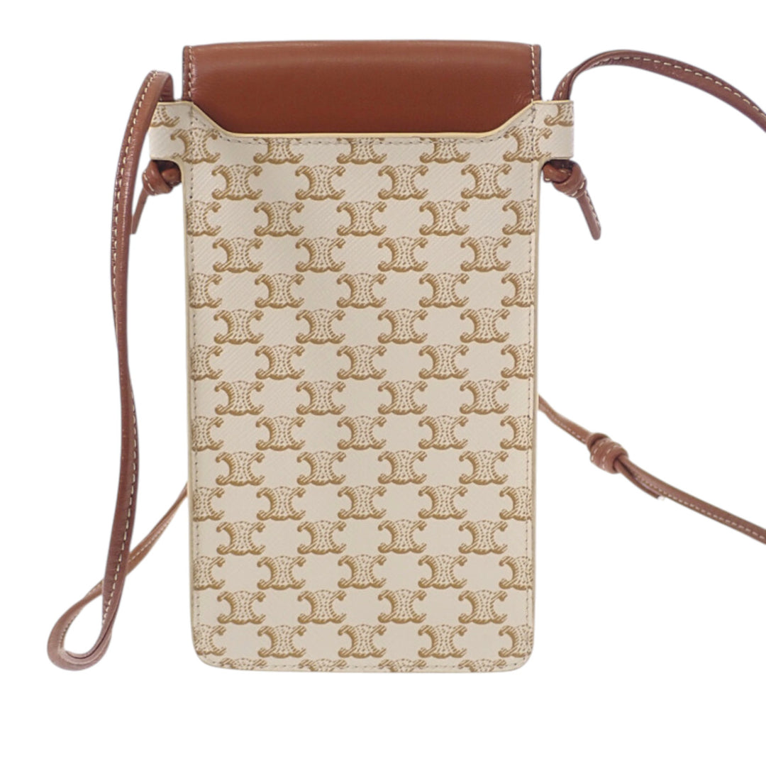 Triomphe Phone Pochette à rabat Sac Triomphe enduite Blanc