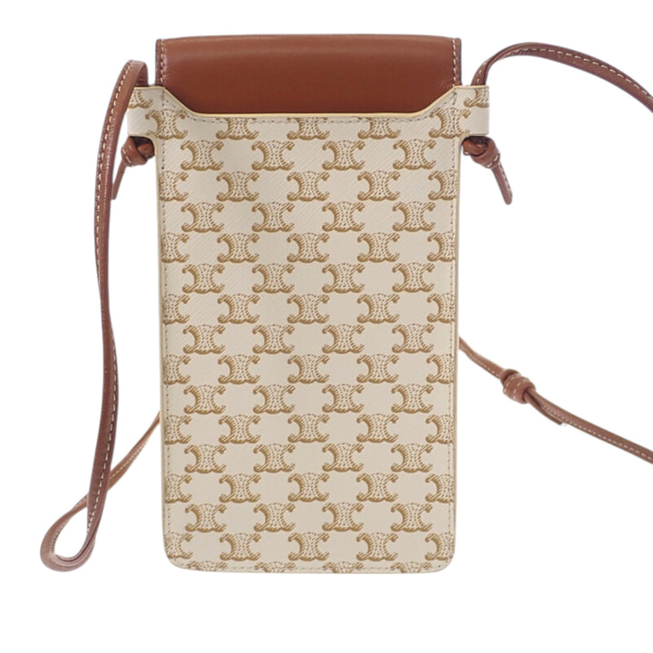 Triomphe Phone Pochette à rabat Sac Triomphe enduite Blanc