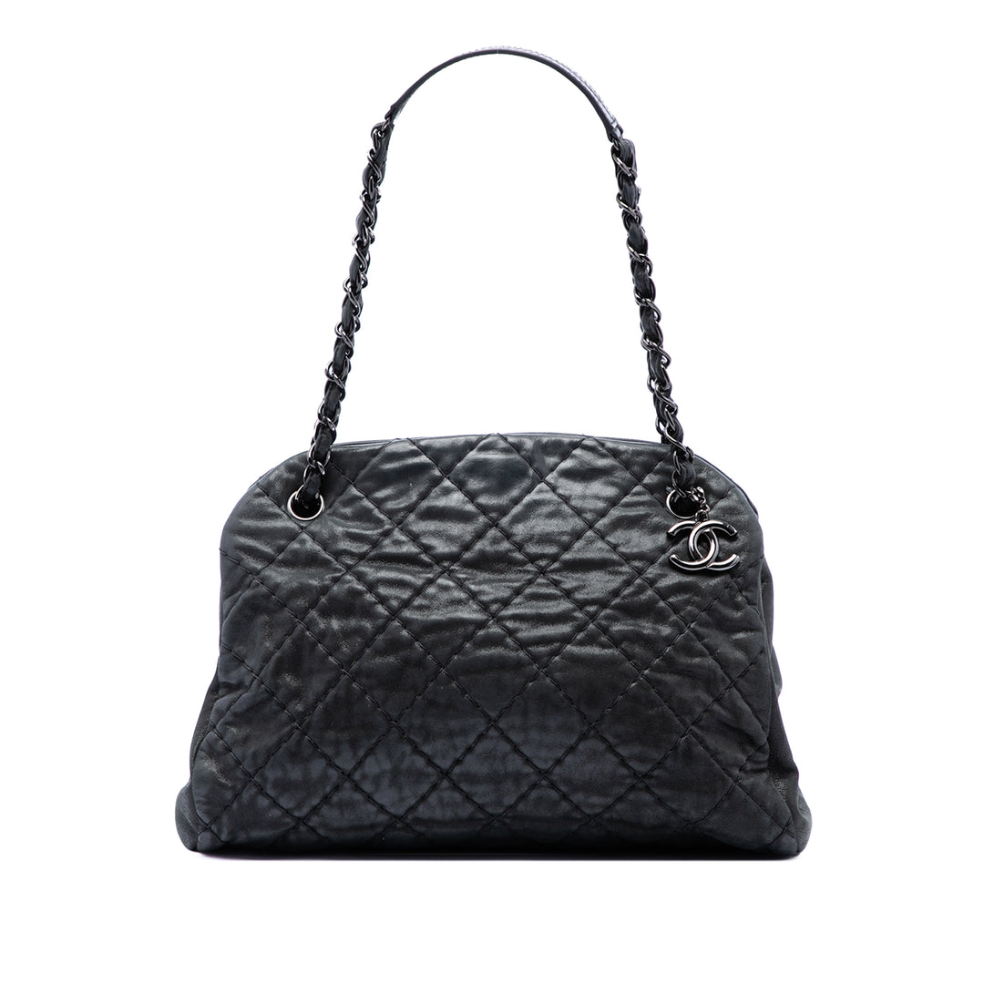 Chanel Matelassé Irisé Just Mademoiselle Grand Cuir de veau Noir