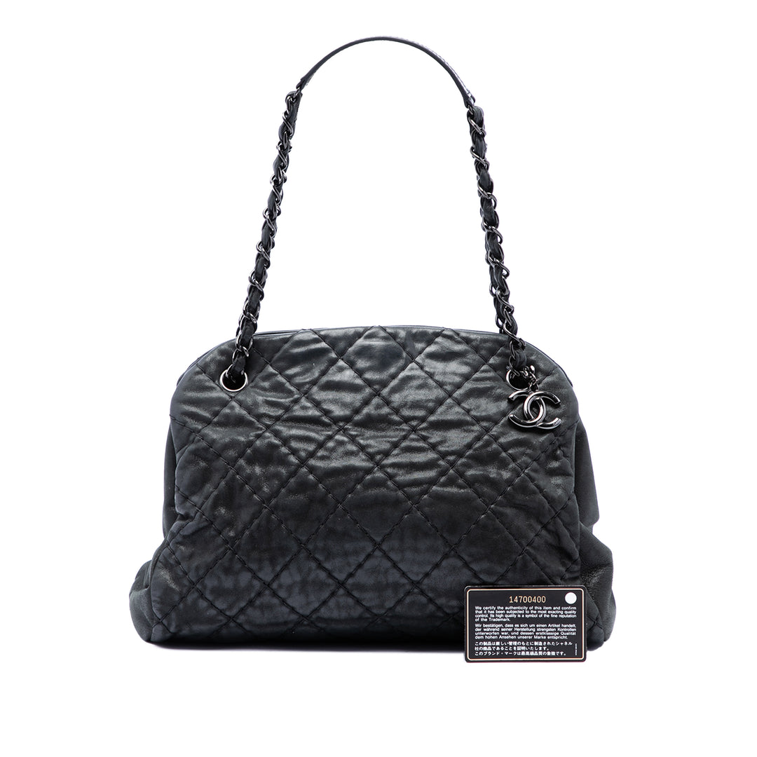 Chanel Matelassé Irisé Just Mademoiselle Grand Cuir de veau Noir