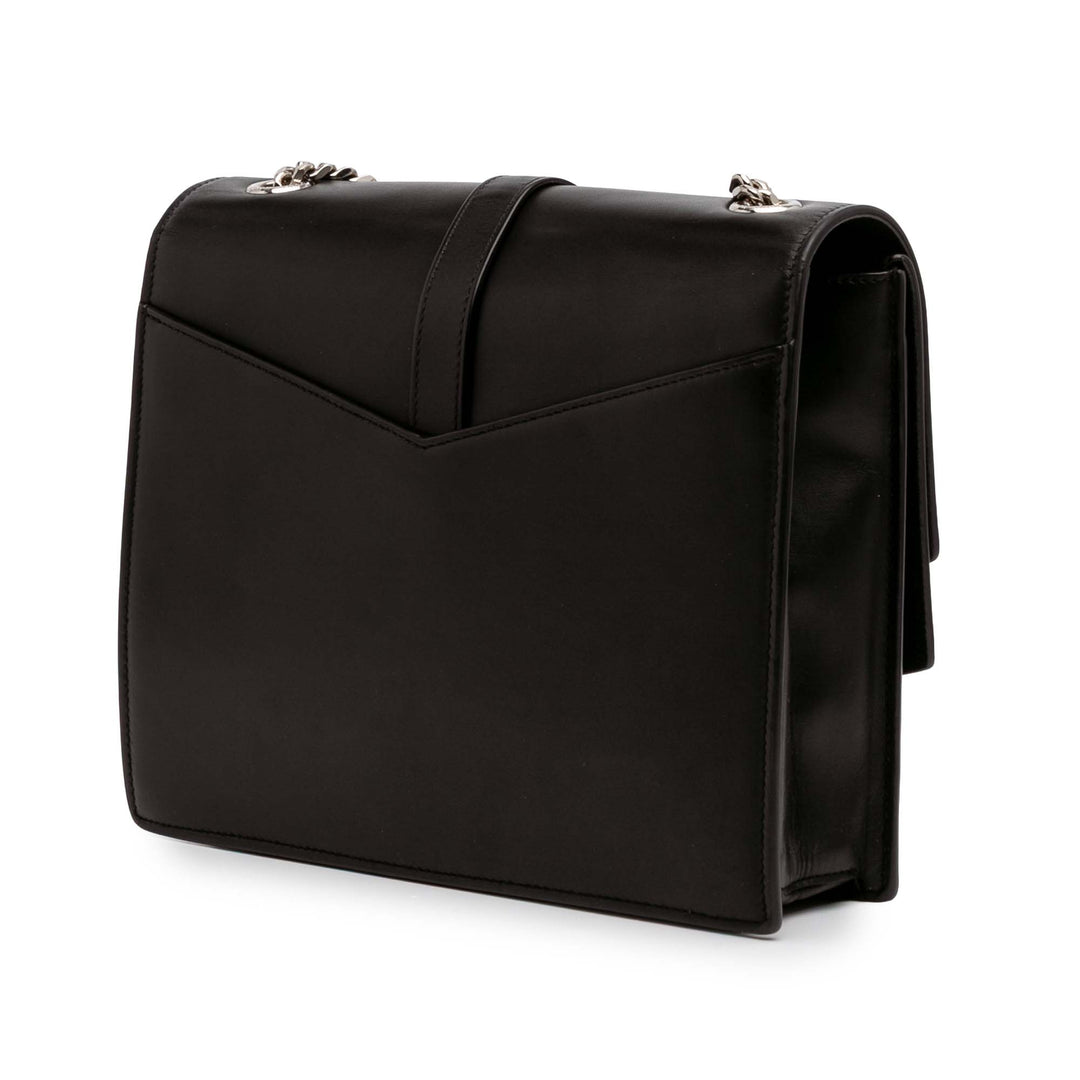 Saint Laurent Medium Studded Cuir de veau Monogram Sulpice Sac porté croisé Noir