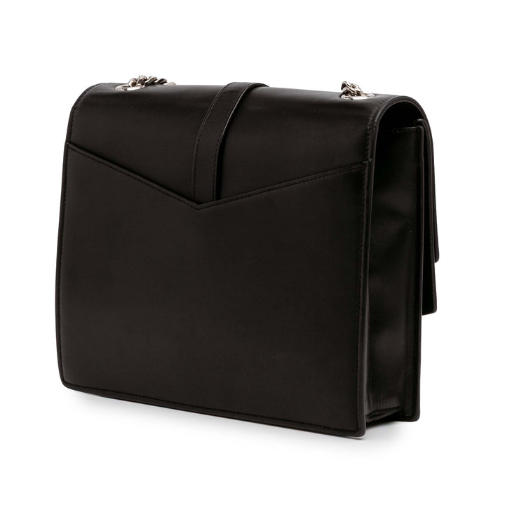 Saint Laurent Medium Studded Cuir de veau Monogram Sulpice Sac porté croisé Noir