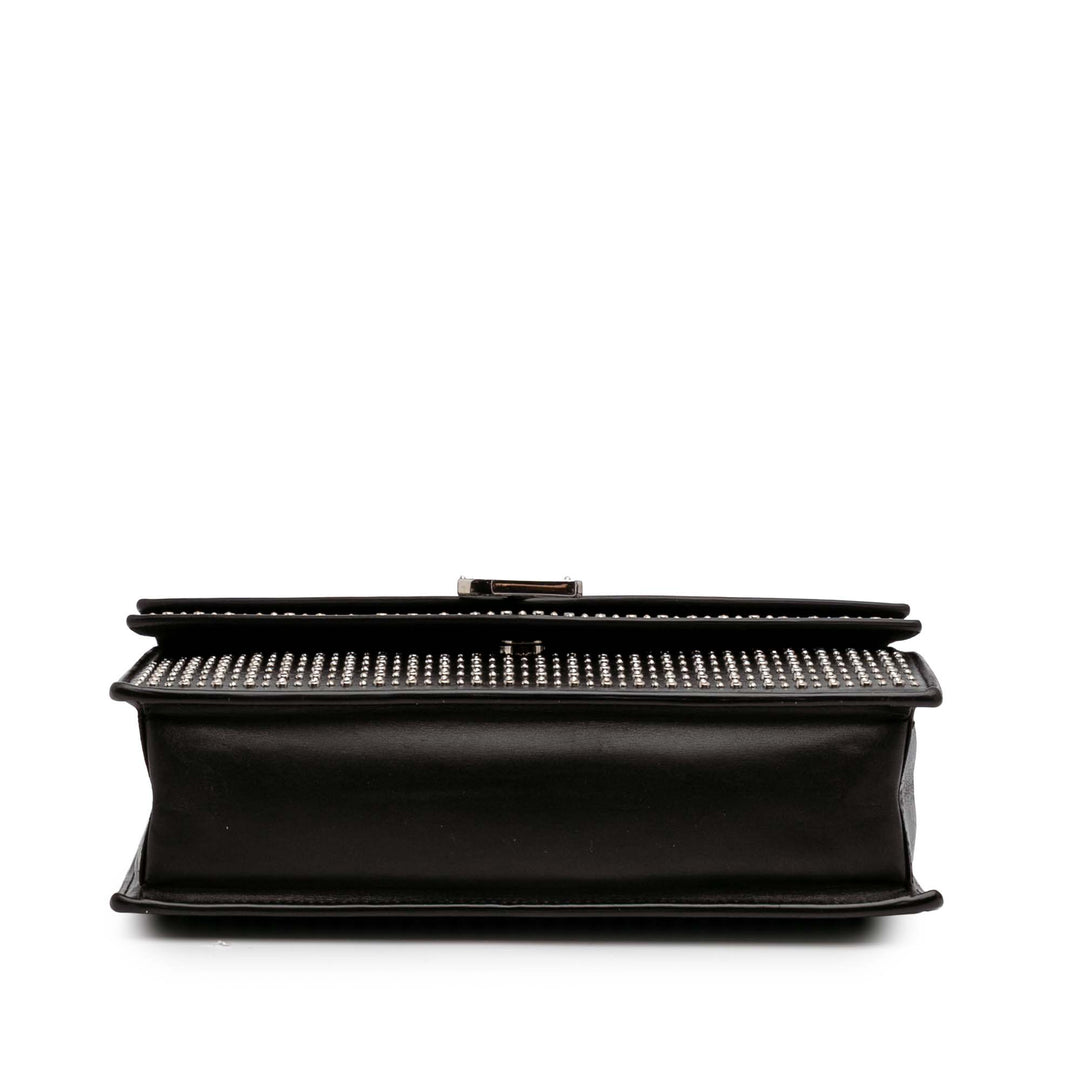 Saint Laurent Medium Studded Cuir de veau Monogram Sulpice Sac porté croisé Noir