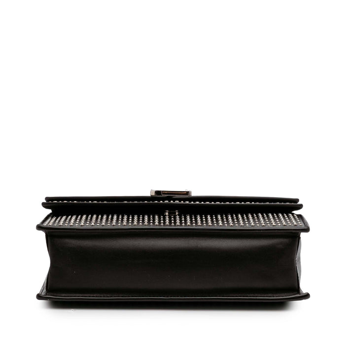 Saint Laurent Medium Studded Cuir de veau Monogram Sulpice Sac porté croisé Noir