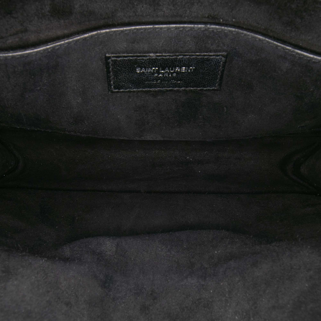 Saint Laurent Medium Studded Cuir de veau Monogram Sulpice Sac porté croisé Noir