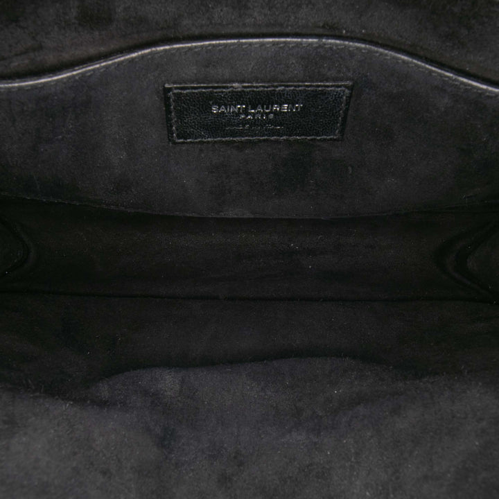 Saint Laurent Medium Studded Cuir de veau Monogram Sulpice Sac porté croisé Noir