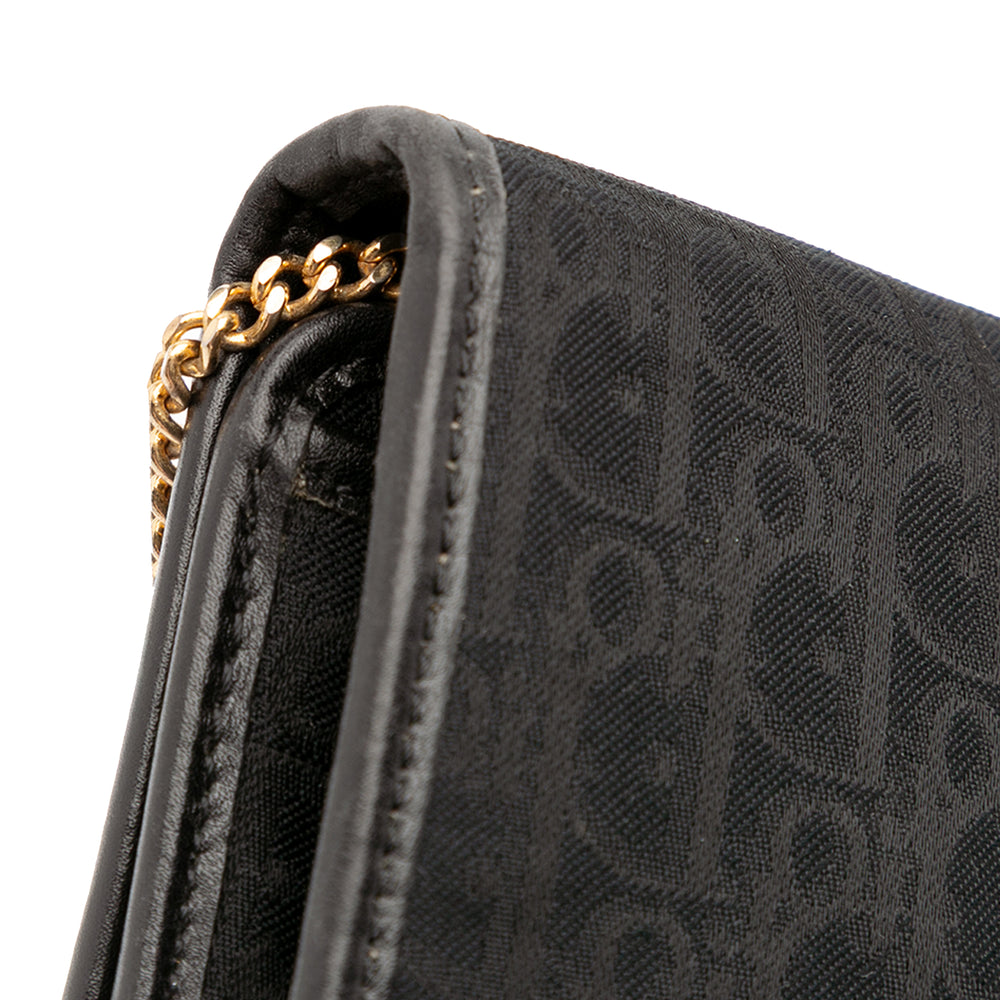 Oblique Canvas Chain Crossbody Black - Gaby Paris