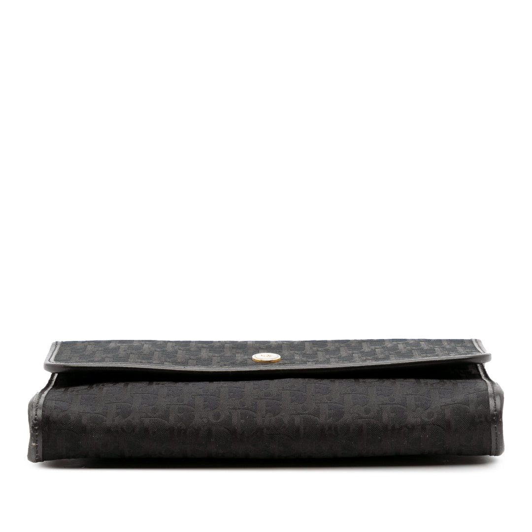 Oblique Canvas Chain Crossbody Black - Gaby Paris