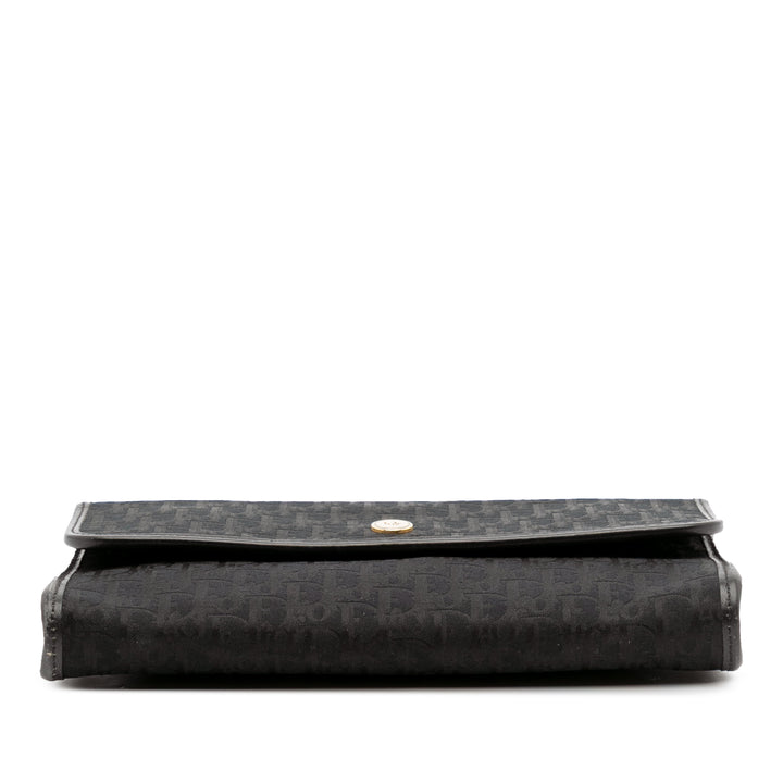 Oblique Canvas Chain Crossbody Black - Gaby Paris