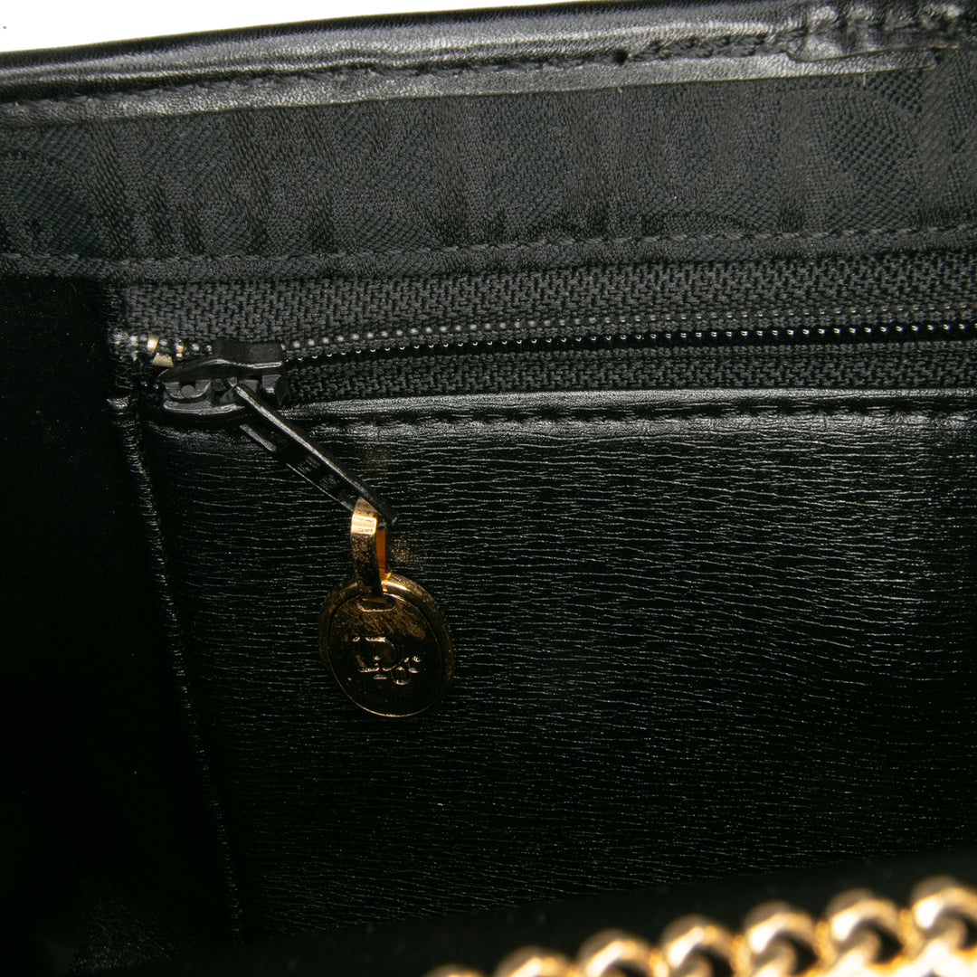 Oblique Canvas Chain Crossbody Black - Gaby Paris
