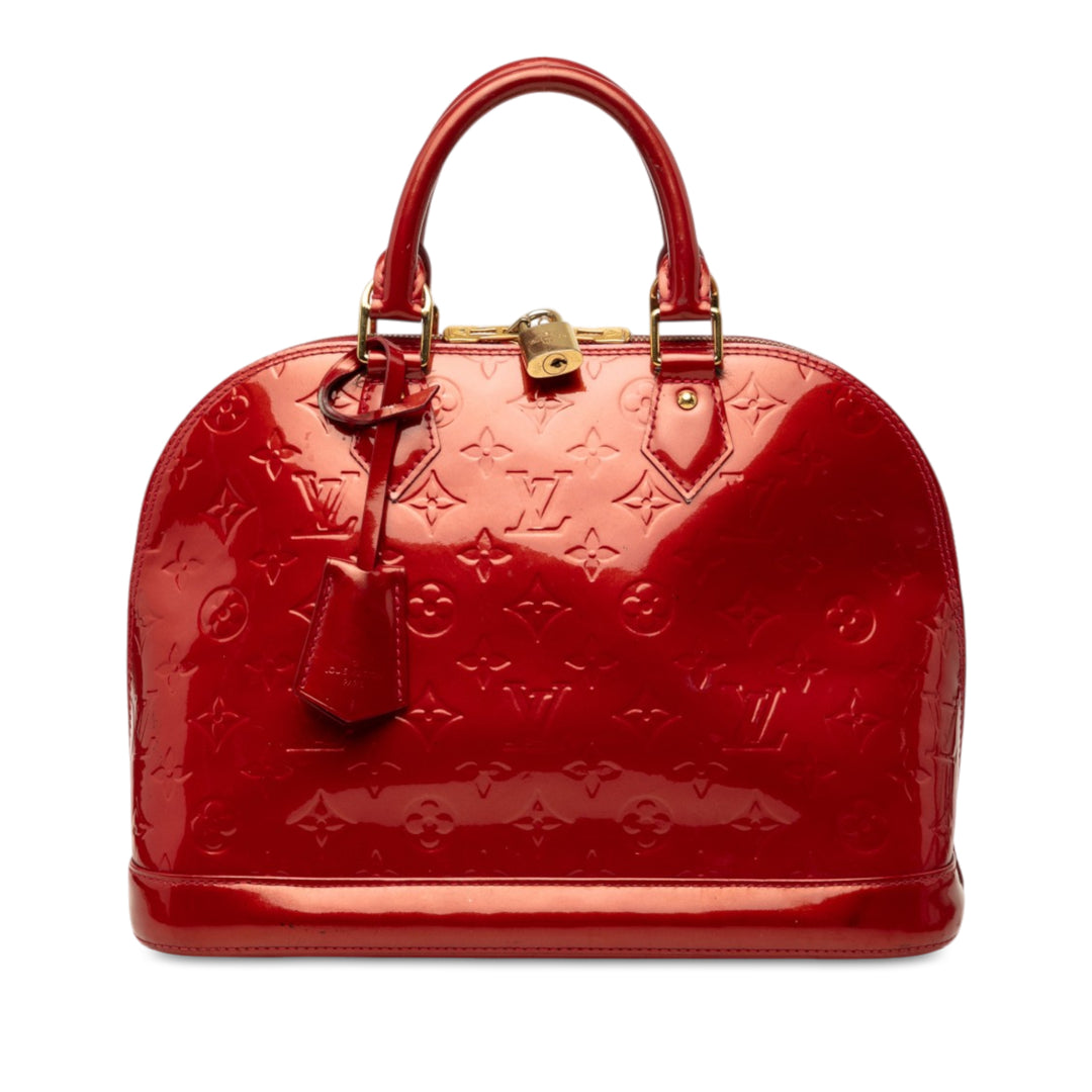 Louis Vuitton Alma PM Cuir verni Monogram Rouge – vue principale – GABY PARIS