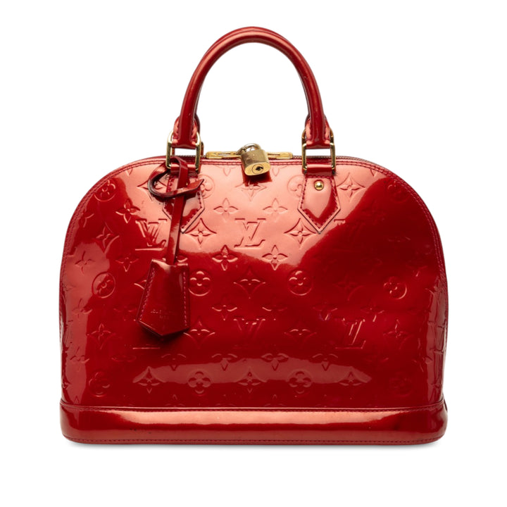 Louis Vuitton Alma PM Cuir verni Monogram Rouge – vue principale – GABY PARIS