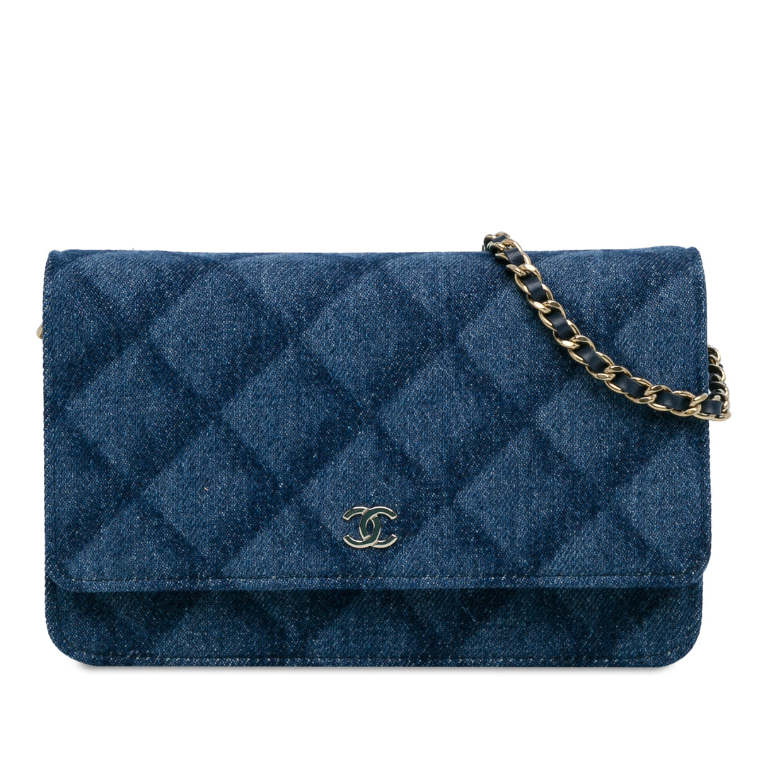 CC Denim Wallet On Chain Blue - Gaby Paris