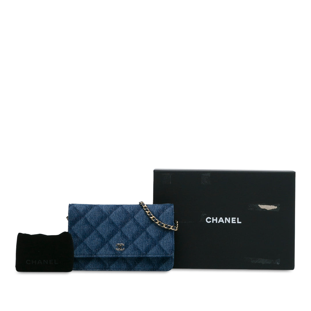 CC Denim Wallet On Chain Blue - Gaby Paris