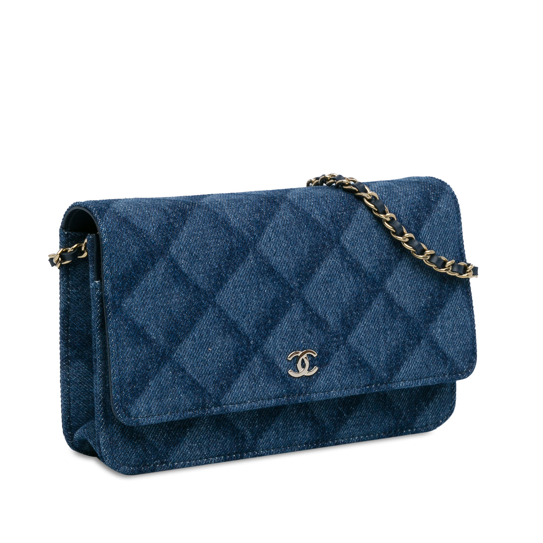 CC Denim Wallet On Chain Blue - Gaby Paris