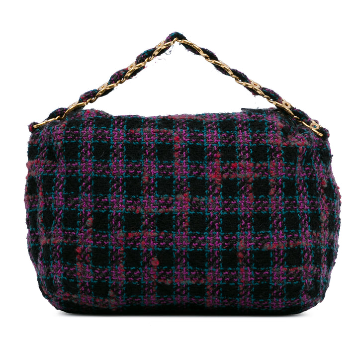 Maxi Tweed Hobo Bag Purple - Gaby Paris