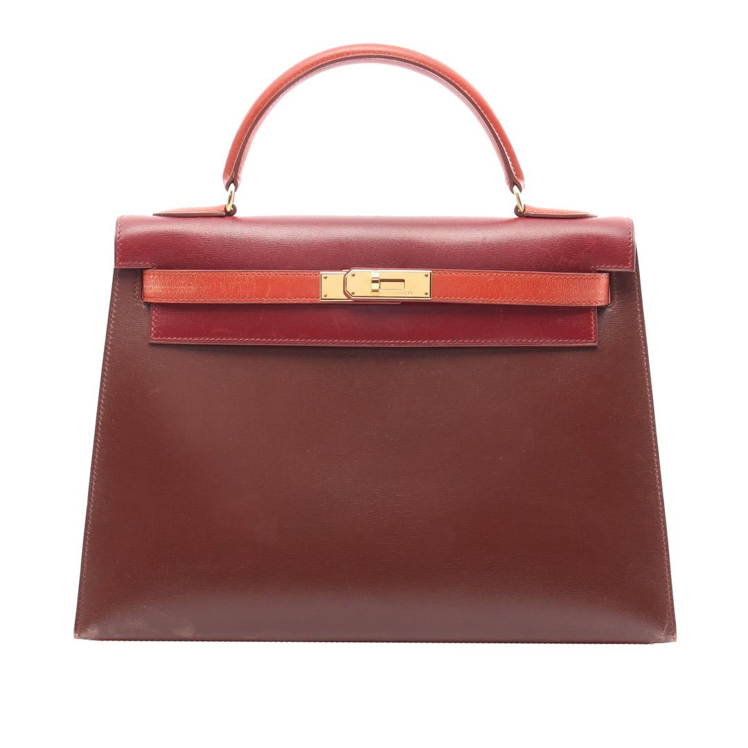 Tricolor Box Calf Kelly Sellier 32 Brown - Gaby Paris
