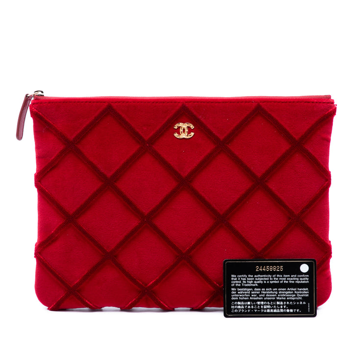 Chanel Medium CC Matelassé Velours O Étui Pochette