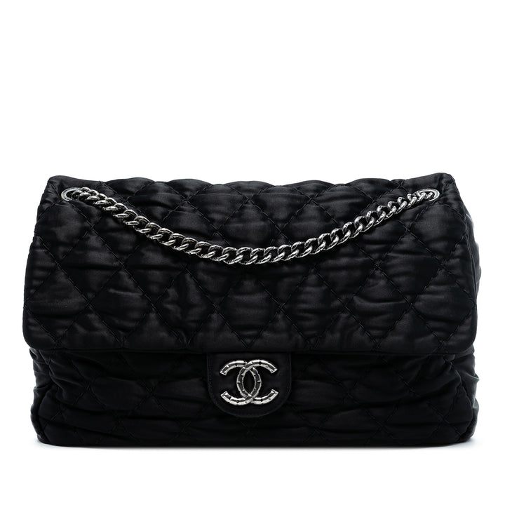 Chanel Sac porté épaule CC Matelassé Rabat simple Très grand Noir – vue principale – GABY PARIS
