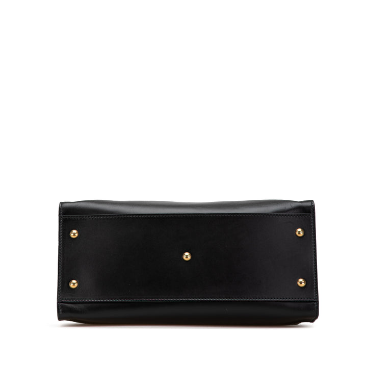 Leather D Bee Satchel Black - Gaby Paris