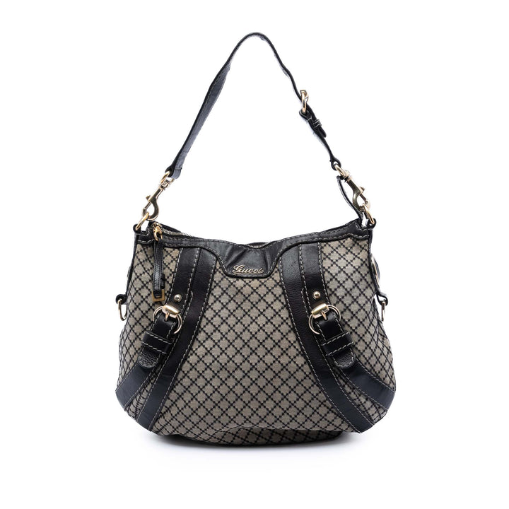 Gucci Diamante Toile Crest Boule Hobo