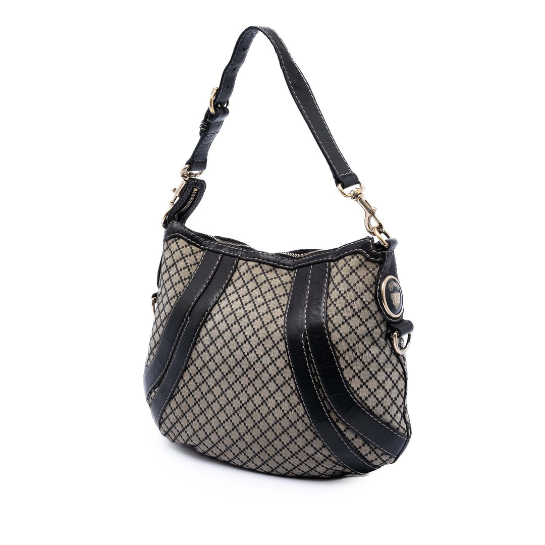 Gucci Diamante Toile Crest Boule Hobo