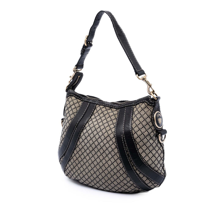 Gucci Diamante Toile Crest Boule Hobo