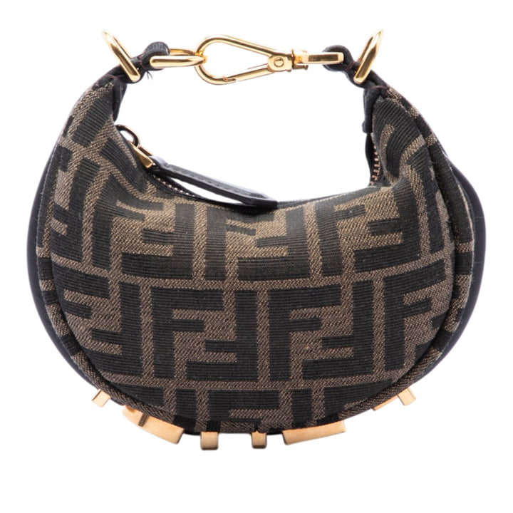 Fendi FF Jacquard Fendigraphy Hobo Nano Marron