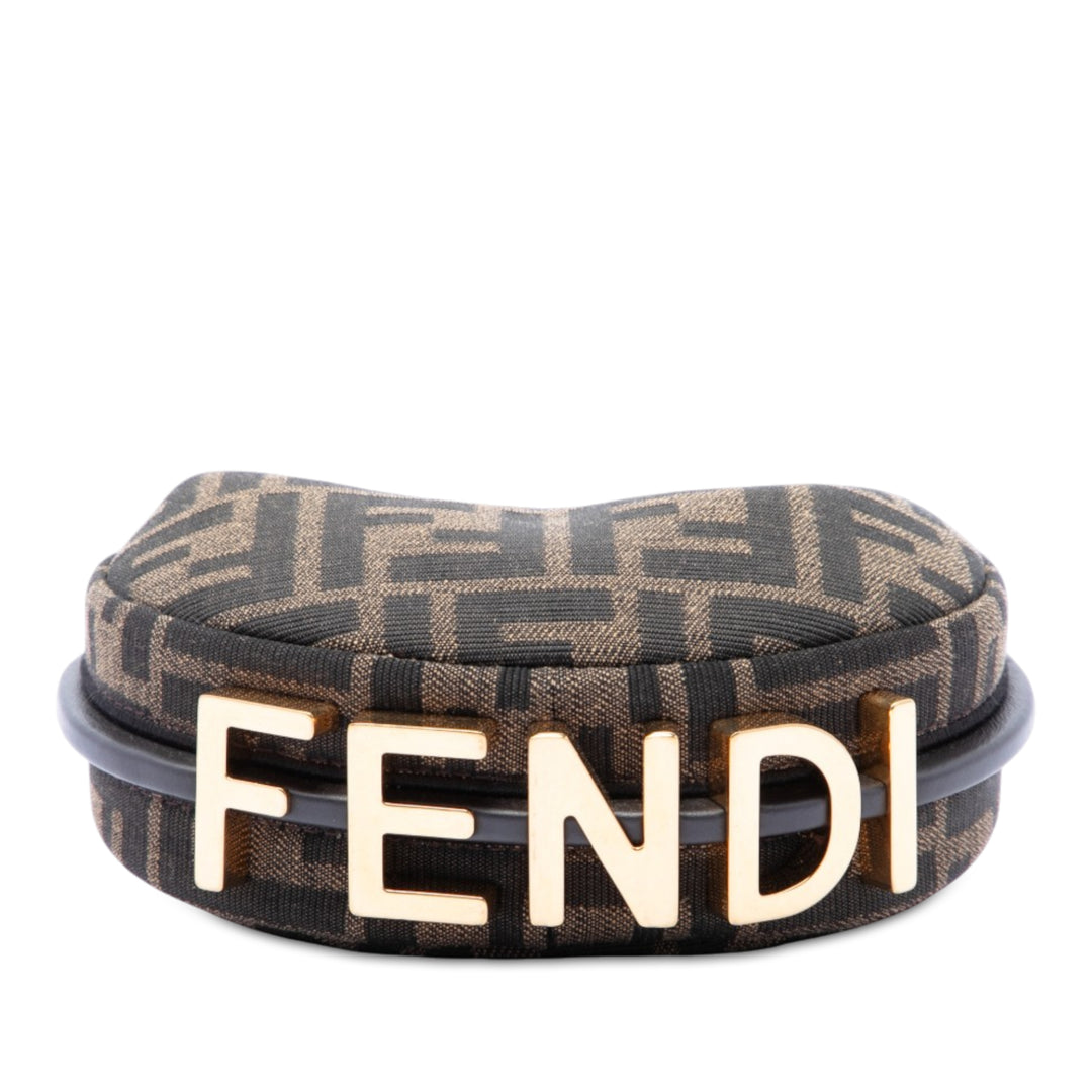 Fendi FF Jacquard Fendigraphy Hobo Nano Marron