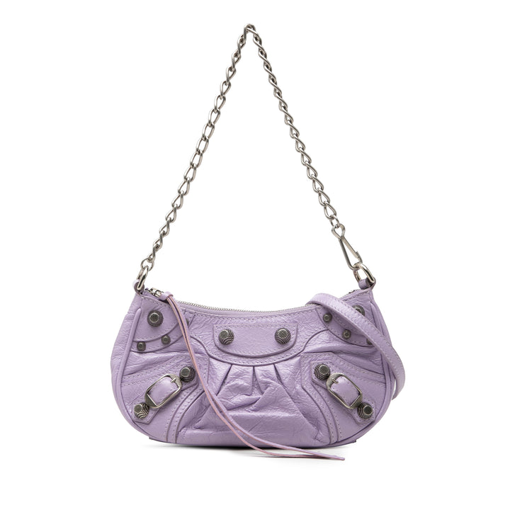 Balenciaga Motocross Le Cagole Mini Cuir d'agneau Violet