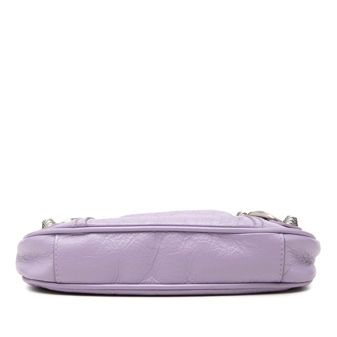 Balenciaga Motocross Le Cagole Mini Cuir d'agneau Violet