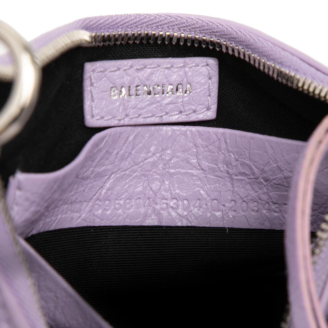 Balenciaga Motocross Le Cagole Mini Cuir d'agneau Violet