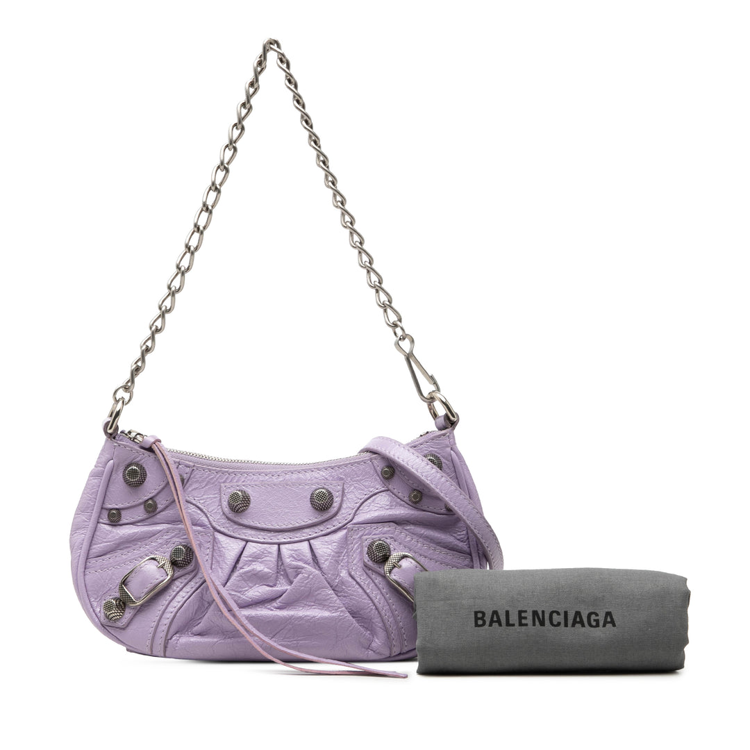 Balenciaga Motocross Le Cagole Mini Cuir d'agneau Violet