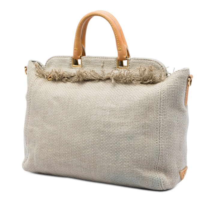 Prada Lino Fringe Cabas Raphia