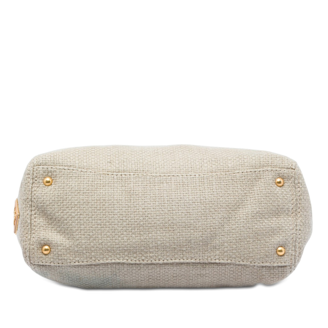 Prada Lino Fringe Cabas Raphia