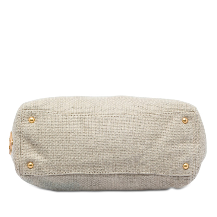 Prada Lino Fringe Cabas Raphia