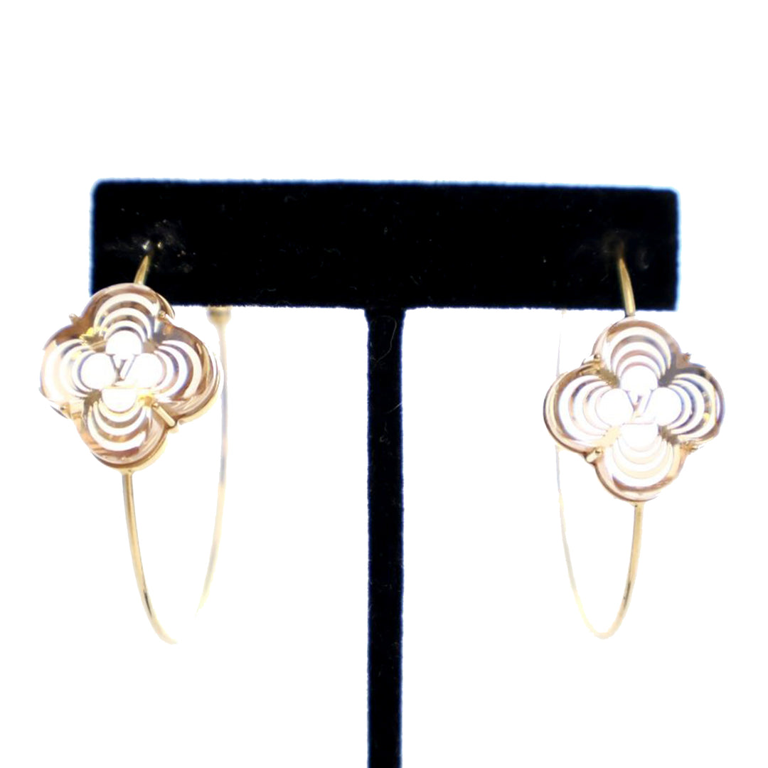 Gold Plated Resin A La Folie Hoop Earrings Gold - Gaby Paris