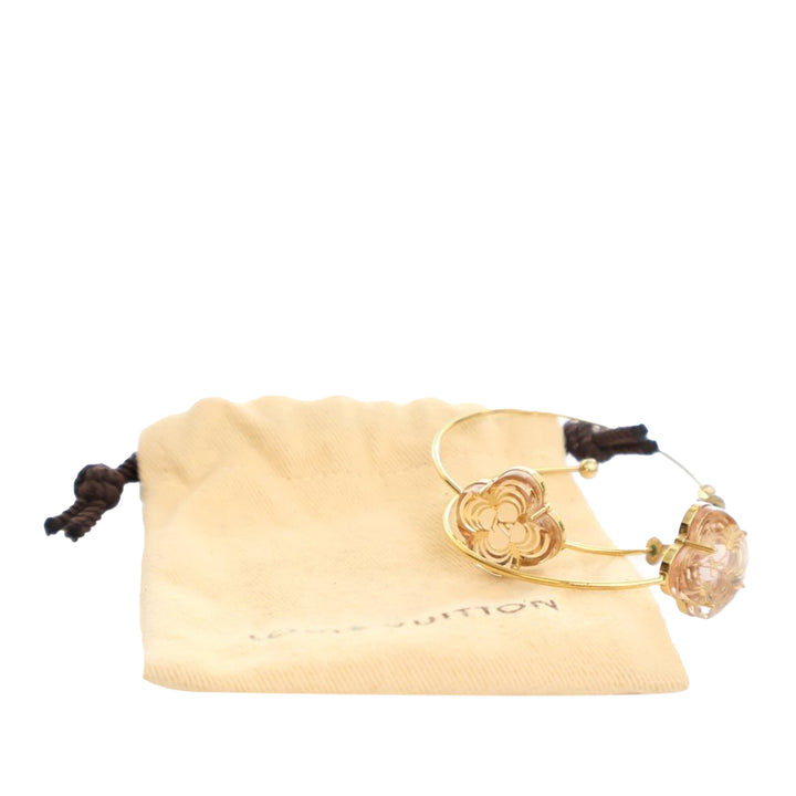 Gold Plated Resin A La Folie Hoop Earrings Gold - Gaby Paris