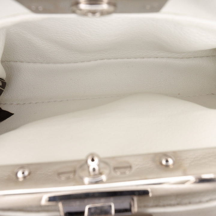 clouté Peekaboo Iconic Sac Micro Cuir de veau Blanc