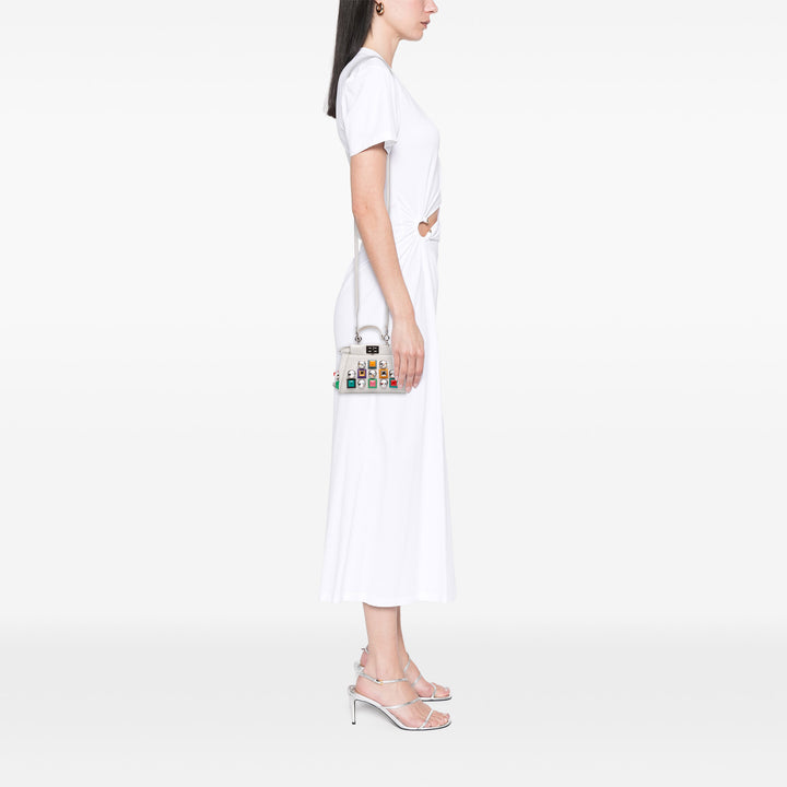 clouté Peekaboo Iconic Sac Micro Cuir de veau Blanc