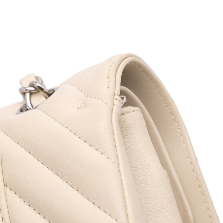 Medium Classic Chevron Lambskin Double Flap Brown - Gaby Paris