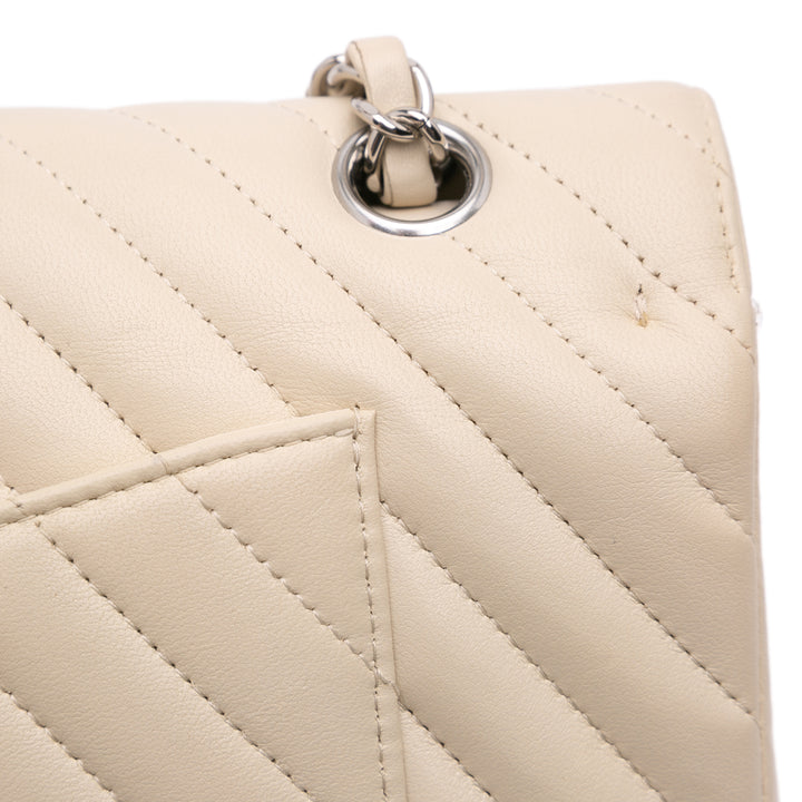 Medium Classic Chevron Lambskin Double Flap Brown - Gaby Paris