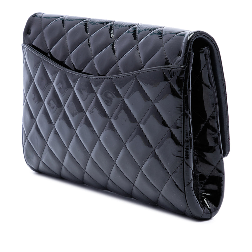 Chanel CC Matelassé à rabat Pochette avec chaîne Noir – vue 2 – GABY PARIS